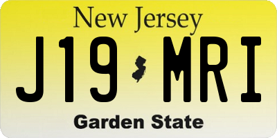 NJ license plate J19MRI