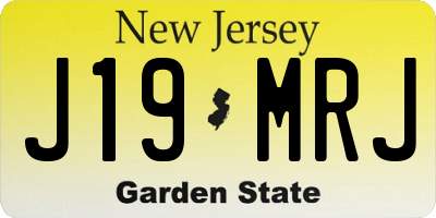 NJ license plate J19MRJ