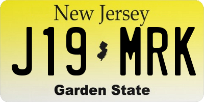 NJ license plate J19MRK