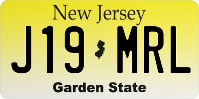 NJ license plate J19MRL