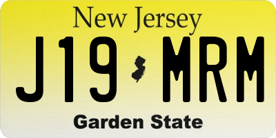 NJ license plate J19MRM