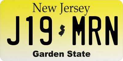 NJ license plate J19MRN