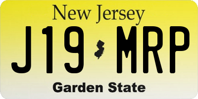 NJ license plate J19MRP