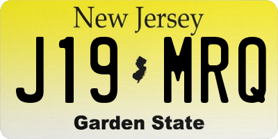 NJ license plate J19MRQ