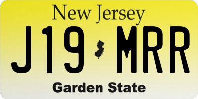 NJ license plate J19MRR