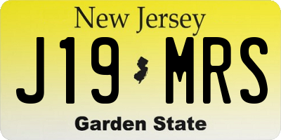 NJ license plate J19MRS