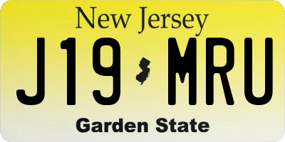 NJ license plate J19MRU