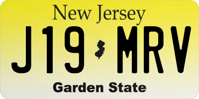 NJ license plate J19MRV