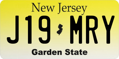 NJ license plate J19MRY
