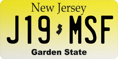 NJ license plate J19MSF