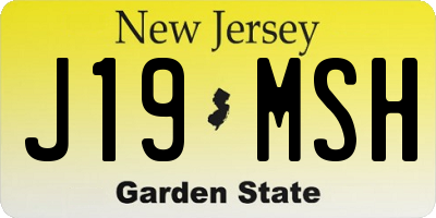 NJ license plate J19MSH