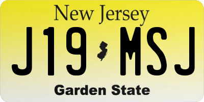 NJ license plate J19MSJ