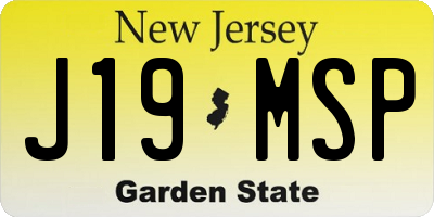 NJ license plate J19MSP