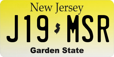 NJ license plate J19MSR