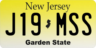 NJ license plate J19MSS