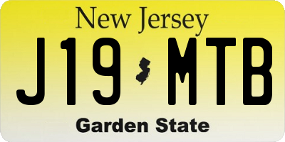 NJ license plate J19MTB
