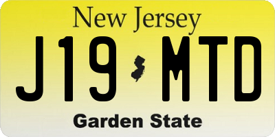 NJ license plate J19MTD