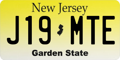 NJ license plate J19MTE