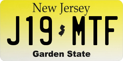 NJ license plate J19MTF