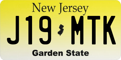 NJ license plate J19MTK