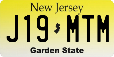 NJ license plate J19MTM