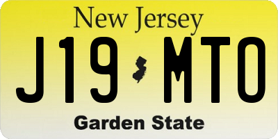 NJ license plate J19MTO
