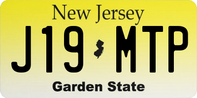 NJ license plate J19MTP