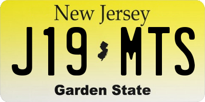 NJ license plate J19MTS