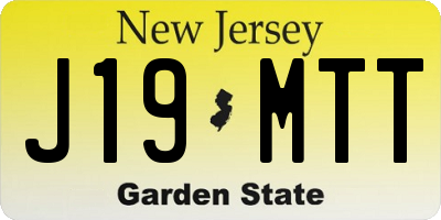 NJ license plate J19MTT