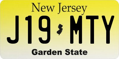 NJ license plate J19MTY