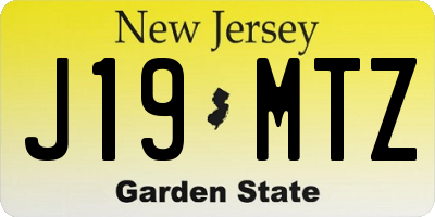NJ license plate J19MTZ