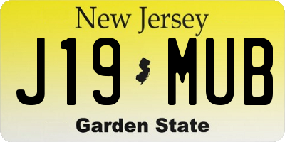 NJ license plate J19MUB