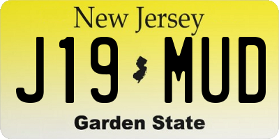 NJ license plate J19MUD