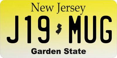 NJ license plate J19MUG
