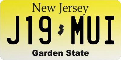 NJ license plate J19MUI