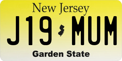 NJ license plate J19MUM