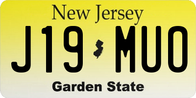 NJ license plate J19MUO