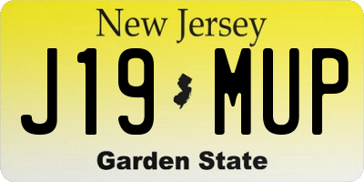 NJ license plate J19MUP