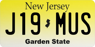 NJ license plate J19MUS