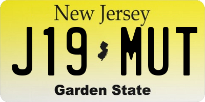 NJ license plate J19MUT