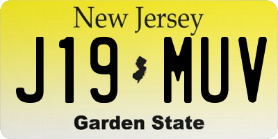 NJ license plate J19MUV