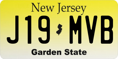 NJ license plate J19MVB