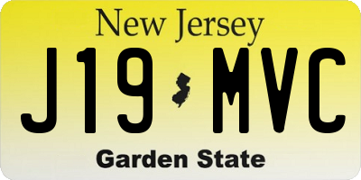 NJ license plate J19MVC