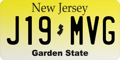NJ license plate J19MVG