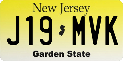 NJ license plate J19MVK