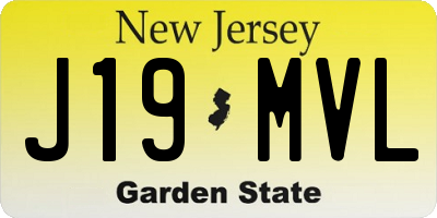 NJ license plate J19MVL