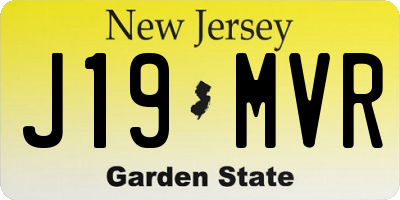 NJ license plate J19MVR