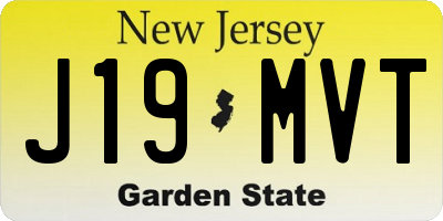 NJ license plate J19MVT
