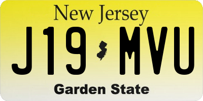 NJ license plate J19MVU