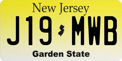 NJ license plate J19MWB